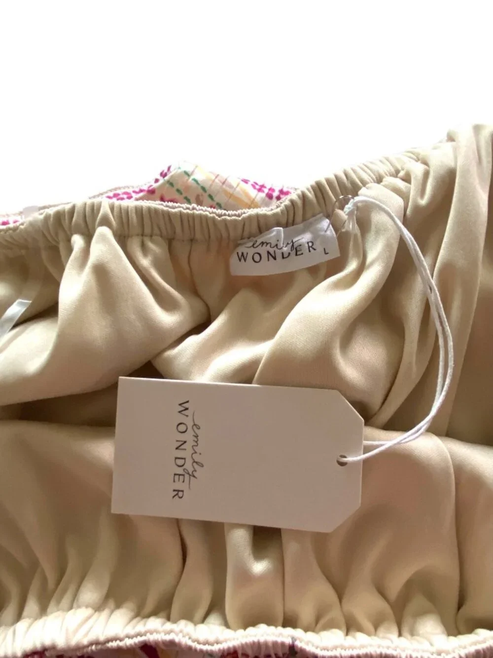 Emily Wonder Maxi Dress Beige Size L NWT Bohemian Cottagecore Spring Wedding